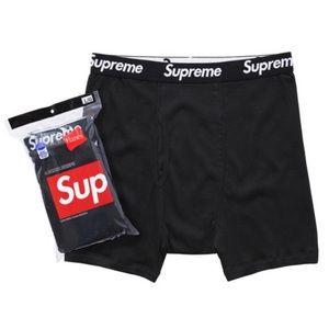 Supreme Hanes Boxer Briefs Black 1 Pair